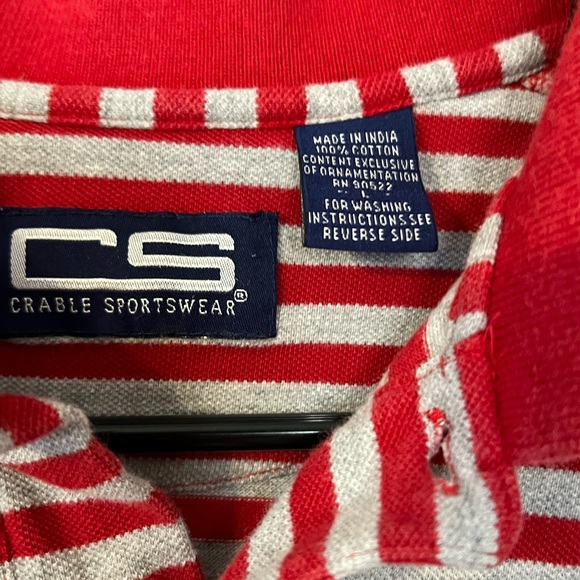 Ohio State Buckeyes Red & Gray Striped Large Polo Shirt CS Crable Sportswear - Picture 5 of 10